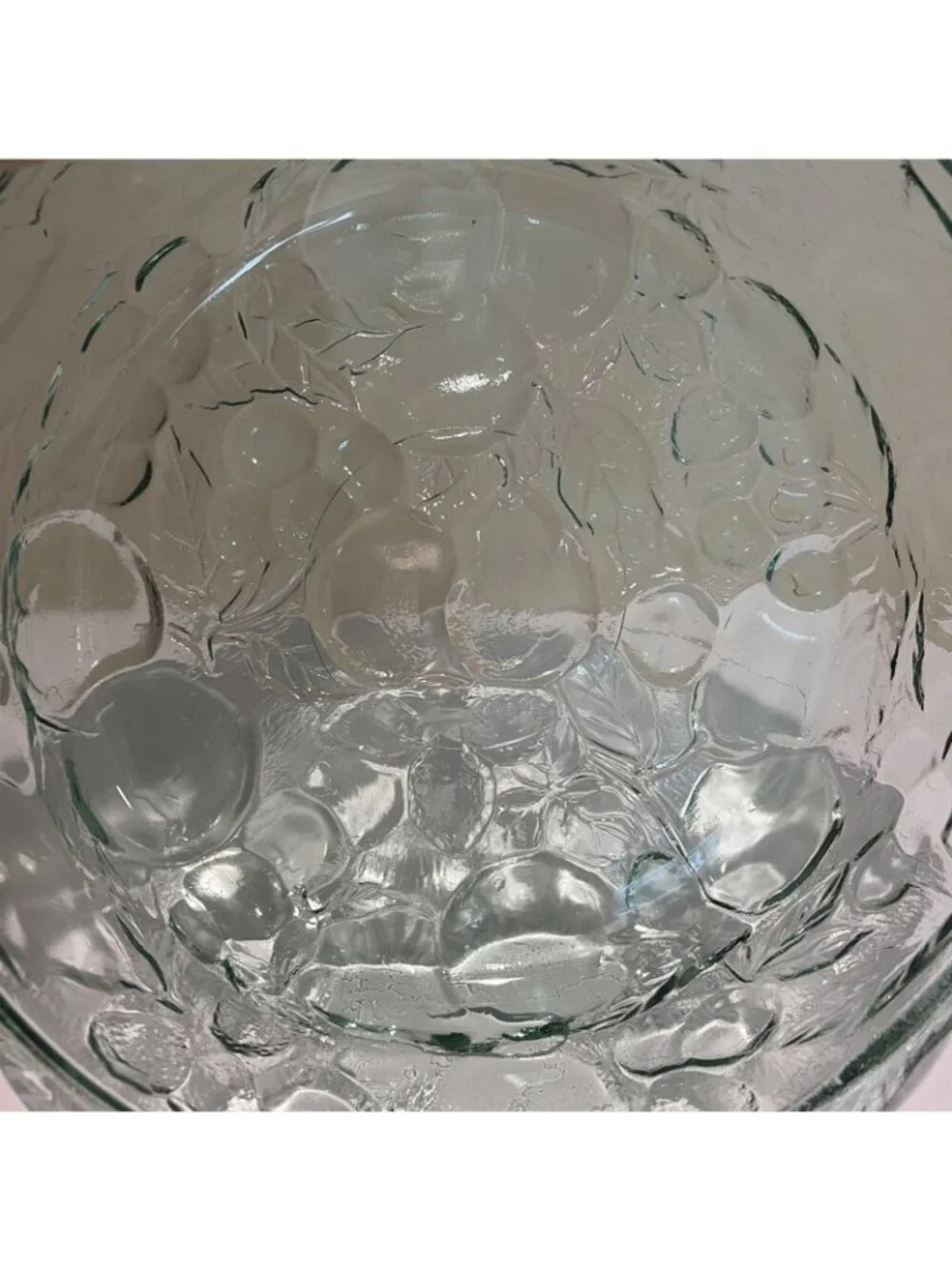 3 Qt Libbey Orchard Fruit Green Glass Casserole Baking Dish W/ Pie Plate Lid